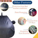 Maruti Baleno Car Cover providing protection from bad weather, UV rays, paint damage, and scratches