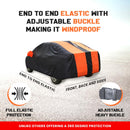 Fronx Car Cover Waterproof Maruti Fronx black and orange full body cover with end to end elastic and adjustable buckle windproof