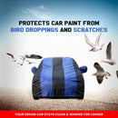 Maruti Fronx car body cover in blue and black protects paint from bird droppings and scratches Fronx Car Cover Waterproof