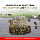 Camouflage car body cover on Maruti Fronx protecting paint from bird droppings and scratches Fronx Car Cover Waterproof