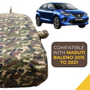 Camouflage Maruti Baleno Car Cover designed for Maruti Baleno models from 2015 to 2021