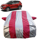 Sonet Car Cover Waterproof full body silver and red striped car cover with mirror pockets for Kia Sonet