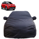 Autofact KUV100 Car Cover - TearTough - Dog Proof / Waterproof Car Body Cover for Mahindra KUV100 - With Mirror Pockets, Triple Stitched, Bottom Fully Elastic, Adjustable Belt and Buckle (Grey 4x4)