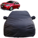 Autofact Aveo Car Cover - TearTough - Dog Proof / Waterproof Car Body Cover for Chevrolet Aveo - With Mirror Pockets, Triple Stitched, Bottom Fully Elastic, Adjustable Belt and Buckle (Grey 4x4)