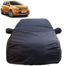Autofact Micra Car Cover - TearTough - Dog Proof / Waterproof Car Body Cover for Nissan Micra - With Mirror Pockets, Triple Stitched, Bottom Fully Elastic, Adjustable Belt and Buckle (Grey 4x4)