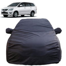Autofact Innova Old Model Car Cover - TearTough - Dog Proof / Waterproof Car Body Cover for Toyota Innova Old Model - With Mirror Pockets, Triple Stitched, Bottom Fully Elastic, Adjustable Belt and Buckle (Grey 4x4)