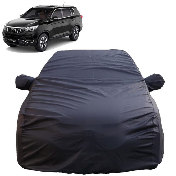 Autofact Xuv 700 Car Cover - TearTough - Dog Proof / Waterproof Car Body Cover for Mahindra Xuv 700 - With Mirror Pockets, Triple Stitched, Bottom Fully Elastic, Adjustable Belt and Buckle (Grey 4x4)