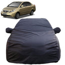 Autofact Manza Car Cover - TearTough - Dog Proof / Waterproof Car Body Cover for Tata Manza - With Mirror Pockets, Triple Stitched, Bottom Fully Elastic, Adjustable Belt and Buckle (Grey 4x4)
