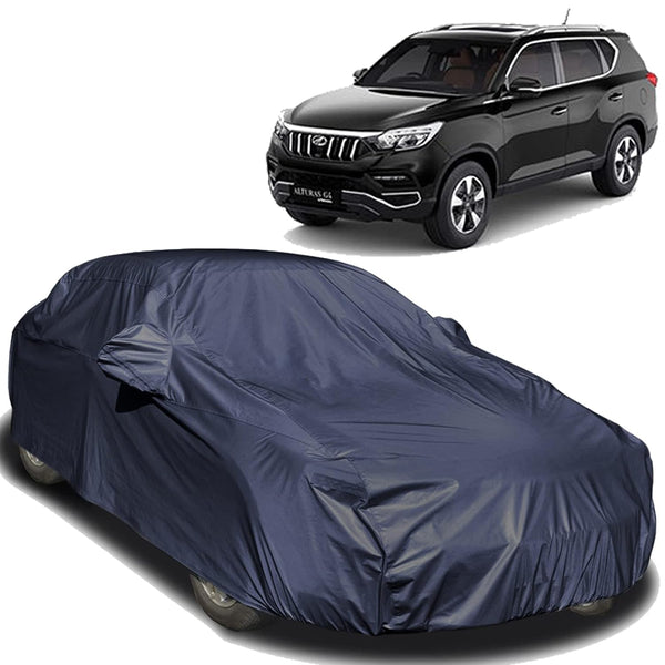Autofact Xuv 700 Car Cover - EasyShield - Car Body Cover for Mahindra Xuv 700 - With Mirror Pockets, Triple Stitched, Bottom Fully Elastic, Adjustable Belt and Buckle (Navy 190T)