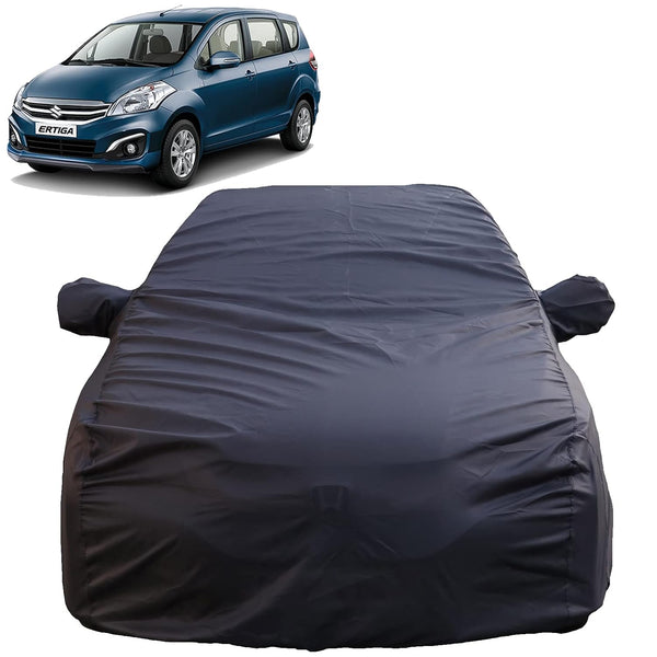 Autofact Ertiga Car Cover - TearTough - Dog Proof / Waterproof Car Body Cover for Maruti Ertiga - With Mirror Pockets, Triple Stitched, Bottom Fully Elastic, Adjustable Belt and Buckle (Grey 4x4)