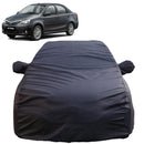 Autofact Etios Car Cover - TearTough - Dog Proof / Waterproof Car Body Cover for Toyota Etios - With Mirror Pockets, Triple Stitched, Bottom Fully Elastic, Adjustable Belt and Buckle (Grey 4x4)