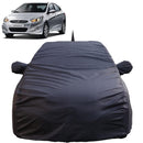 Autofact Verna Fludic Car Cover - TearTough - Dog Proof / Waterproof Car Body Cover for Hyundai Verna Fludic - With Mirror & Antenna Pockets, Triple Stitched, Bottom Fully Elastic, Adjustable Belt and Buckle (Grey 4x4)