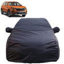 Autofact Kushaq Car Cover - TearTough - Dog Proof / Waterproof Car Body Cover for Skoda Kushaq - With Mirror Pockets, Triple Stitched, Bottom Fully Elastic, Adjustable Belt and Buckle (Grey 4x4)