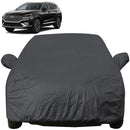 Autofact Santa Fe Car Cover - EasyShield - Car Body Cover for Hyundai Santa Fe - With Mirror Pockets, Triple Stitched, Bottom Fully Elastic, Adjustable Belt and Buckle (Grey 190T)