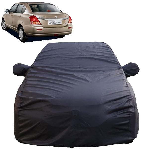 Autofact Swift Dzire Old Model Car Cover - TearTough - Dog Proof / Waterproof Car Body Cover for Maruti Swift Dzire Old Model - With Mirror Pockets, Triple Stitched, Bottom Fully Elastic, Adjustable Belt and Buckle (Grey 4x4)