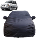 Autofact Santro Xing Car Cover - TearTough - Dog Proof / Waterproof Car Body Cover for Hyundai Santro Xing - With Mirror Pockets, Triple Stitched, Bottom Fully Elastic, Adjustable Belt and Buckle (Grey 4x4)