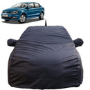 Autofact Ameo Car Cover - TearTough - Dog Proof / Waterproof Car Body Cover for Volkswagen Ameo - With Mirror & Antenna Pockets, Triple Stitched, Bottom Fully Elastic, Adjustable Belt and Buckle (Grey 4x4)