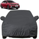 Autofact Virtus Car Cover - EasyShield - Car Body Cover for Volkswagen Virtus - With Mirror Pockets, Triple Stitched, Bottom Fully Elastic, Adjustable Belt and Buckle (Grey 190T)