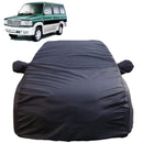 Autofact Qualis Car Cover - TearTough - Dog Proof / Waterproof Car Body Cover for Toyota Qualis - With Mirror Pockets, Triple Stitched, Bottom Fully Elastic, Adjustable Belt and Buckle (Grey 4x4)