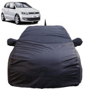 Autofact Polo Car Cover - TearTough - Dog Proof / Waterproof Car Body Cover for Volkswagen Polo - With Mirror & Antenna Pockets, Triple Stitched, Bottom Fully Elastic, Adjustable Belt and Buckle (Grey 4x4)