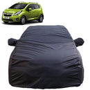 Autofact Beat Car Cover - TearTough - Dog Proof / Waterproof Car Body Cover for Chevrolet Beat - With Mirror Pockets, Triple Stitched, Bottom Fully Elastic, Adjustable Belt and Buckle (Grey 4x4)