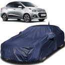 Autofact Xcent Car Cover - EasyShield - Car Body Cover for Hyundai Xcent - With Mirror Pockets, Triple Stitched, Bottom Fully Elastic, Adjustable Belt and Buckle (Navy 190T)