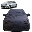 Autofact Yaris Car Cover - TearTough - Dog Proof / Waterproof Car Body Cover for Toyota Yaris - With Mirror Pockets, Triple Stitched, Bottom Fully Elastic, Adjustable Belt and Buckle (Grey 4x4)