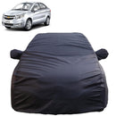 Autofact Sail Car Cover - TearTough - Dog Proof / Waterproof Car Body Cover for Chevrolet Sail - With Mirror Pockets, Triple Stitched, Bottom Fully Elastic, Adjustable Belt and Buckle (Grey 4x4)