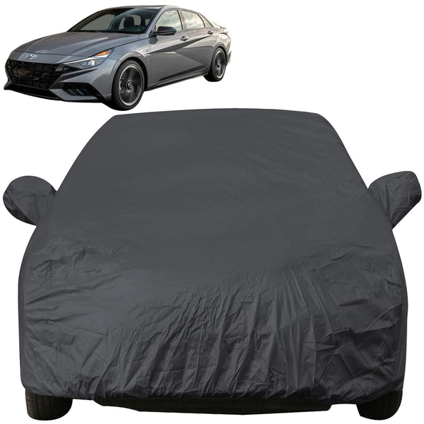 Autofact New Verna Car Cover - EasyShield - Car Body Cover for Hyundai New Verna - With Mirror Pockets, Triple Stitched, Bottom Fully Elastic, Adjustable Belt and Buckle (Grey 190T)