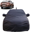 Autofact Aura Car Cover - TearTough - Dog Proof / Waterproof Car Body Cover for Hyundai Aura - With Mirror & Antenna Pockets, Triple Stitched, Bottom Fully Elastic, Adjustable Belt and Buckle (Grey 4x4)