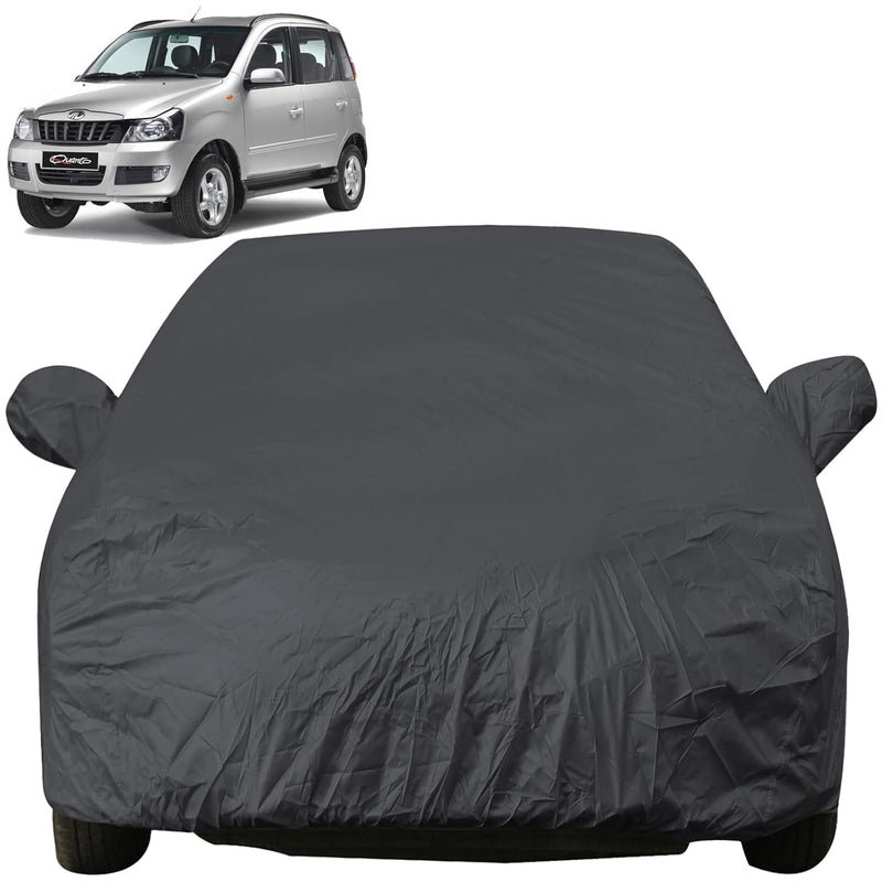 Autofact Quanto Car Cover - EasyShield - Car Body Cover for Mahindra Quanto - With Mirror Pockets, Triple Stitched, Bottom Fully Elastic, Adjustable Belt and Buckle (Grey 190T)