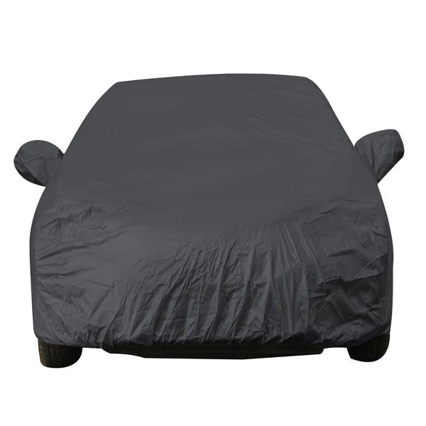 Autofact A4 Car Cover - EasyShield - Car Body Cover for Audi A4 - With Mirror Pockets, Triple Stitched, Bottom Fully Elastic, Adjustable Belt and Buckle (Grey 190T)