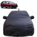 Autofact WRV Car Cover - TearTough - Dog Proof / Waterproof Car Body Cover for Honda WRV - With Mirror & Antenna Pockets, Triple Stitched, Bottom Fully Elastic, Adjustable Belt and Buckle (Grey 4x4)