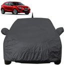 Autofact Glanza Car Cover - EasyShield - Car Body Cover for Toyota Glanza - With Mirror Pockets, Triple Stitched, Bottom Fully Elastic, Adjustable Belt and Buckle (Grey 190T)