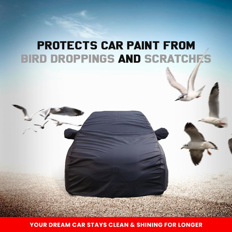 Autofact Wagon r / Wagonr Car Cover - TearTough - Dog Proof / Waterproof Car Body Cover for Maruti Wagon r / Wagonr - With Mirror Pockets, Triple Stitched, Bottom Fully Elastic, Adjustable Belt and Buckle (Grey 4x4)