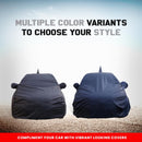 Autofact i20 Active Car Cover - TearTough - Dog Proof / Waterproof Car Body Cover for Hyundai i20 Active - With Mirror & Antenna Pockets, Triple Stitched, Bottom Fully Elastic, Adjustable Belt and Buckle (Grey 4x4)