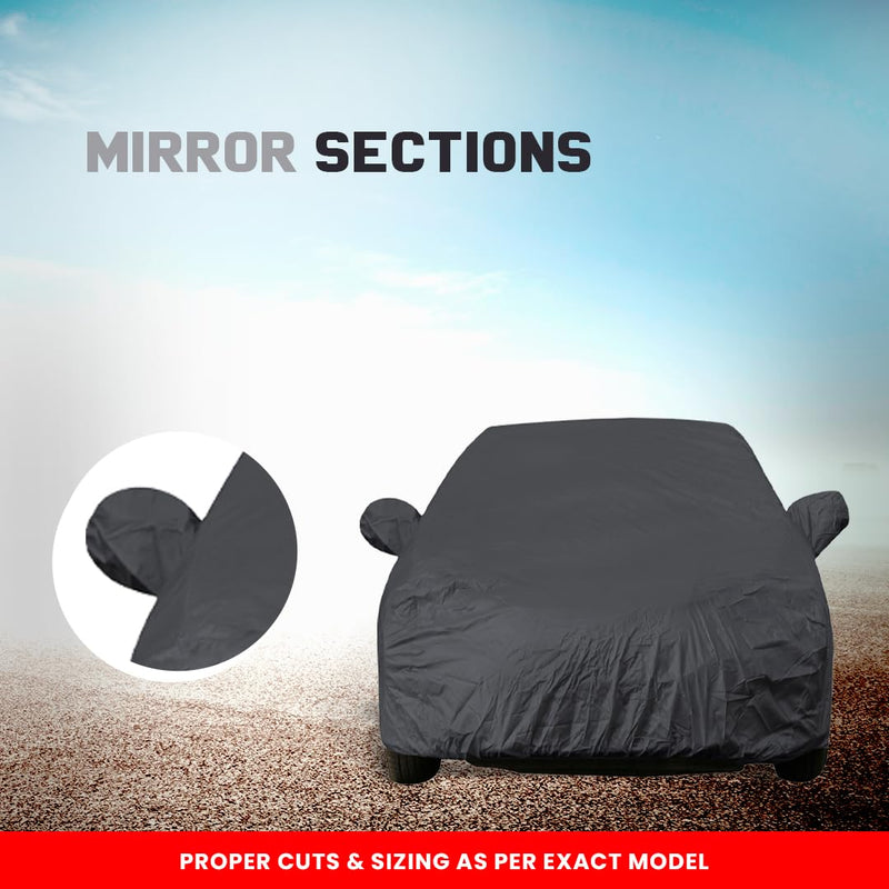 Autofact Wagon r / Wagonr Car Cover - EasyShield - Car Body Cover for Maruti Wagon r / Wagonr - With Mirror Pockets, Triple Stitched, Bottom Fully Elastic, Adjustable Belt and Buckle (Grey 190T)