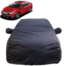 Autofact Civic New Model Car Cover - TearTough - Dog Proof / Waterproof Car Body Cover for Honda Civic New Model - With Mirror Pockets, Triple Stitched, Bottom Fully Elastic, Adjustable Belt and Buckle (Grey 4x4)