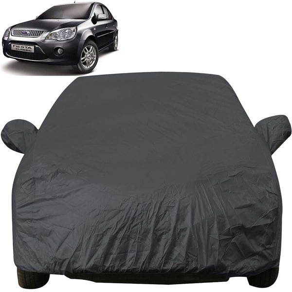 Autofact Fiesta  Car Cover - EasyShield - Car Body Cover for Ford Fiesta  - With Mirror Pockets, Triple Stitched, Bottom Fully Elastic, Adjustable Belt and Buckle (Grey 190T)