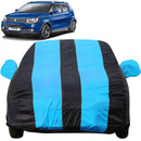 Autofact Ignis Car Cover - EasyShield - Car Body Cover for Maruti Ignis  - With Mirror & Antenna Pockets, Triple Stitched, Bottom Fully Elastic, Adjustable Belt and Buckle (Teak Blue Stripes)