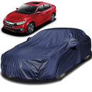 Autofact Civic New Model Car Cover - EasyShield - Car Body Cover for Honda Civic New Model - With Mirror Pockets, Triple Stitched, Bottom Fully Elastic, Adjustable Belt and Buckle (Navy 190T)