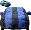 Autofact Verito Car Cover - EasyShield - Car Body Cover for Mahindra Verito - With Mirror Pockets, Triple Stitched, Bottom Fully Elastic, Adjustable Belt and Buckle (Royal Blue Stripes)