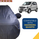 Autofact Quanto Car Cover - CoreProtect - Water Resistant Car Body Cover for Mahindra Quanto - With Mirror Pockets, Triple Stitched, Bottom Fully Elastic, Adjustable Belt and Buckle (Grey 210D)