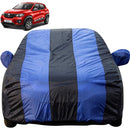 Autofact Kwid Car Cover - EasyShield - Car Body Cover for Renaults Kwid - With Mirror Pockets, Triple Stitched, Bottom Fully Elastic, Adjustable Belt and Buckle (Royal Blue Stripes)