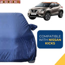 Autofact Kicks Car Cover - CoreProtect - Water Resistant Car Body Cover for Nissan Kicks - With Mirror Pockets, Triple Stitched, Bottom Fully Elastic, Adjustable Belt and Buckle (Navy 210D)