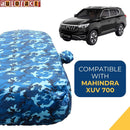 Autofact Xuv 700 Car Cover - TearTough - Dog Proof / Waterproof Car Body Cover for Mahindra Xuv 700 - With Mirror Pockets, Triple Stitched, Bottom Fully Elastic, Adjustable Belt and Buckle (Airforce Blue 4x4)