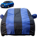 Autofact Datsun Go Plus Car Cover - EasyShield - Car Body Cover for Nissan Datsun Go Plus - With Mirror Pockets, Triple Stitched, Bottom Fully Elastic, Adjustable Belt and Buckle (Royal Blue Stripes)