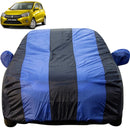 Autofact Celerio Old Model Car Cover - EasyShield - Car Body Cover for Maruti Celerio Old Model - With Mirror Pockets, Triple Stitched, Bottom Fully Elastic, Adjustable Belt and Buckle (Royal Blue Stripes)