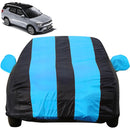 Autofact XUV 400 Car Cover - EasyShield - Car Body Cover for Mahindra XUV 400 - With Mirror Pockets, Triple Stitched, Bottom Fully Elastic, Adjustable Belt and Buckle (Teak Blue Stripes)
