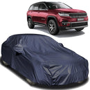 Autofact Meridian Car Cover - EasyShield - Car Body Cover for Jeep Meridian - With Mirror Pockets, Triple Stitched, Bottom Fully Elastic, Adjustable Belt and Buckle (Navy 190T)
